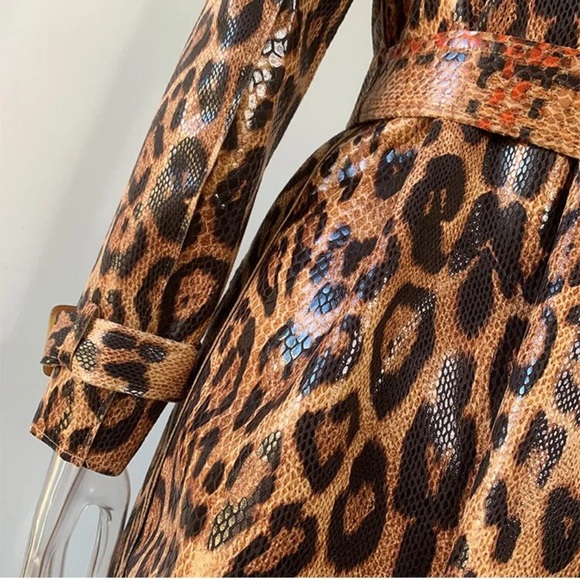 The Sheronda Reptile Print Trench Coat Jacket - Picture 9 of 12